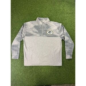 Team Apparel NFL Green Bay Packers Football Jacket Mens XL Gray Quarter Zip